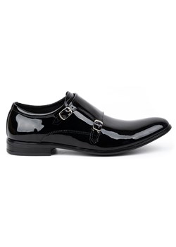 Skórzane buty wizytowe Monki lakierki 287LU czarny lakier ze sklepu butyolivier w kategorii Buty eleganckie męskie - zdjęcie 162370297