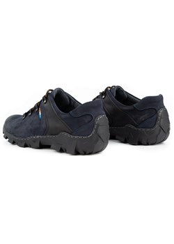 Skórzane buty trekkingowe męskie 214GT granatowe ze sklepu butyolivier w kategorii Buty trekkingowe męskie - zdjęcie 162370637