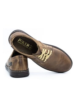 Buty męskie skórzane 536J brązowe ze sklepu butyolivier w kategorii Półbuty męskie - zdjęcie 162370716