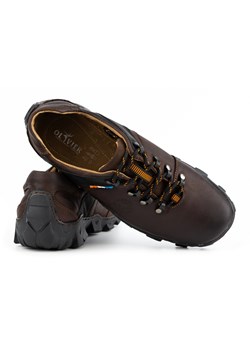 Skórzane buty trekkingowe męskie 214GT brązowe ze sklepu butyolivier w kategorii Buty trekkingowe męskie - zdjęcie 162370775