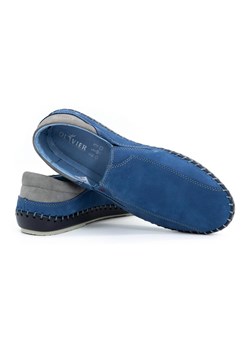 Buty męskie mokasyny skórzane 936MA niebieskie ze sklepu butyolivier w kategorii Mokasyny męskie - zdjęcie 162370929