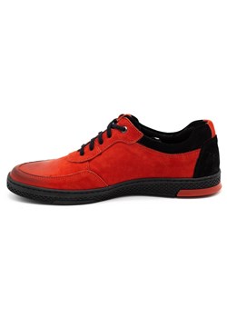 Buty męskie skórzane casual 918K czerwone ze sklepu butyolivier w kategorii Półbuty męskie - zdjęcie 162371087