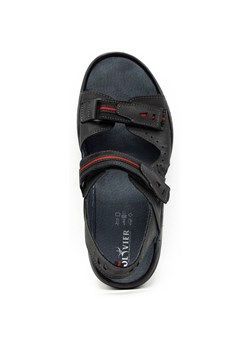 Sandały męskie skórzane 448 czarne z czerwonym ze sklepu butyolivier w kategorii Sandały męskie - zdjęcie 162371195