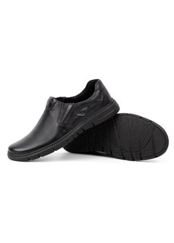 Buty męskie skórzane wsuwane 507J czarny lico ze sklepu butyolivier w kategorii Półbuty męskie - zdjęcie 162371286