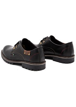 Buty męskie trzewiki skórzane 812MP czarne z czarnym ze sklepu butyolivier w kategorii Półbuty męskie - zdjęcie 162371475