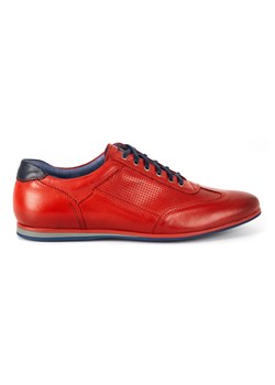 Buty męskie skórzane casual 64/39 czerwone ze sklepu butyolivier w kategorii Półbuty męskie - zdjęcie 162371506