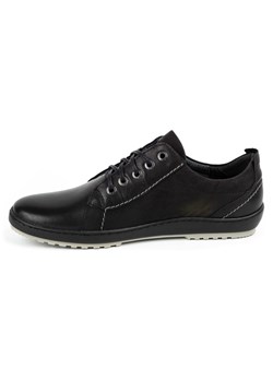 Buty męskie skórzane sznurowane KAMPOL 61 czarne ze sklepu butyolivier w kategorii Półbuty męskie - zdjęcie 162371649