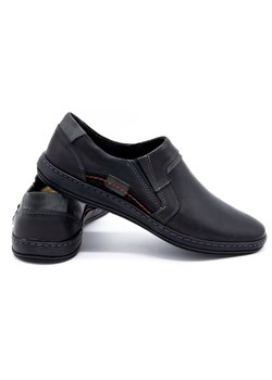 Skórzane Męskie Buty Mokasyny Komfort slip on 520 czarne ze sklepu butyolivier w kategorii Mokasyny męskie - zdjęcie 162371956