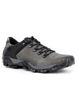 Męskie buty trekkingowe skórzane 116 szare ze sklepu butyolivier w kategorii Buty trekkingowe męskie - zdjęcie 162373086