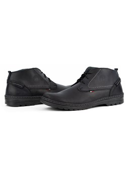 Buty męskie skórzane casual 234GT czarne ze sklepu butyolivier w kategorii Półbuty męskie - zdjęcie 162374827