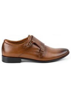 Skórzane buty wizytowe Monki 287LU jasny brąz ze sklepu butyolivier w kategorii Buty eleganckie męskie - zdjęcie 162375988