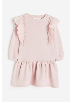 H & M - Sukienka dresowa z falbankami - Różowy ze sklepu H&M w kategorii Sukienki dziewczęce - zdjęcie 162380808