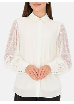 Elegancka biała koszula z koronkowymi rękawami L'AF Lorita ze sklepu Eye For Fashion w kategorii Koszule damskie - zdjęcie 162382336