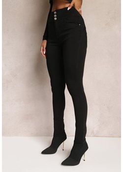 Czarne Jeansy Skinny Push Up z Guzikami Malah ze sklepu Renee odzież w kategorii Jeansy damskie - zdjęcie 162382857