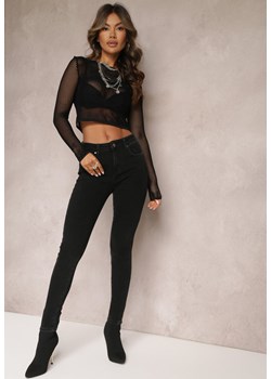 Czarne Jeansy High Waist z Nogawkami Typu Skinny Virisila ze sklepu Renee odzież w kategorii Jeansy damskie - zdjęcie 162382937