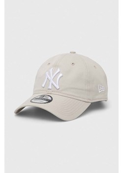 New Era czapka z daszkiem bawełniana kolor szary wzorzysta NEW YORK YANKEES ze sklepu PRM w kategorii Czapki z daszkiem męskie - zdjęcie 162390685