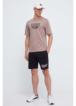 Reebok Classic t-shirt bawełniany kolor brązowy z nadrukiem ze sklepu ANSWEAR.com w kategorii T-shirty męskie - zdjęcie 162393816