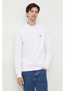 Lacoste bluza męska kolor biały gładka ze sklepu PRM w kategorii Bluzy męskie - zdjęcie 162395169