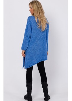 Sweter tunika z asymetrycznym dołem lazurowy M769, Kolor lazurowy, Rozmiar uniwersalny, MOE ze sklepu Primodo w kategorii Swetry damskie - zdjęcie 162397846