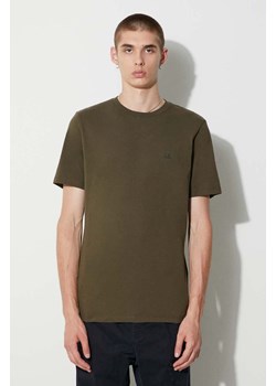 C.P. Company t-shirt bawełniany kolor zielony gładki ze sklepu PRM w kategorii T-shirty męskie - zdjęcie 162411409