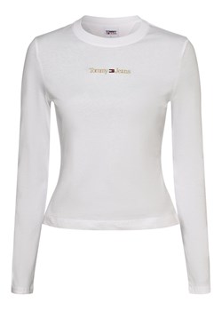 Tommy Jeans Damska koszulka z długim rękawem Kobiety Bawełna biały jednolity ze sklepu vangraaf w kategorii Bluzki damskie - zdjęcie 162413015