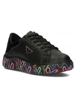 Skórzane sneakersy damskie Filippo DP4480/23, czarne ze sklepu ulubioneobuwie w kategorii Buty sportowe damskie - zdjęcie 162413187