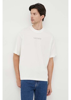 Lacoste t-shirt bawełniany kolor biały z nadrukiem ze sklepu ANSWEAR.com w kategorii T-shirty męskie - zdjęcie 162415365