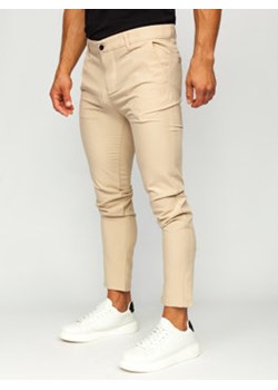 Beżowe spodnie materiałowe chinosy męskie Denley 0031 ze sklepu Denley w kategorii Spodnie męskie - zdjęcie 162415599