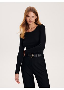 Reserved - Bawełniana bluzka - czarny ze sklepu Reserved w kategorii Bluzki damskie - zdjęcie 162423119
