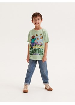Reserved - T-shirt oversize Minecraft - jasnoturkusowy ze sklepu Reserved w kategorii T-shirty chłopięce - zdjęcie 162423878