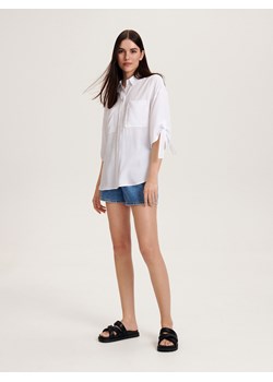Reserved - Koszula z wiskozą - złamana biel ze sklepu Reserved w kategorii Bluzki damskie - zdjęcie 162423937