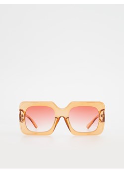 Reserved - Okulary przeciwsłoneczne o kwadratowym kształcie - pomarańczowy ze sklepu Reserved w kategorii Okulary przeciwsłoneczne damskie - zdjęcie 162425527