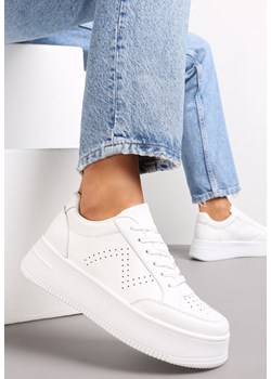 Białe Sneakersy z Perforacją na Platformie Treresa ze sklepu renee.pl w kategorii Buty sportowe damskie - zdjęcie 162454769