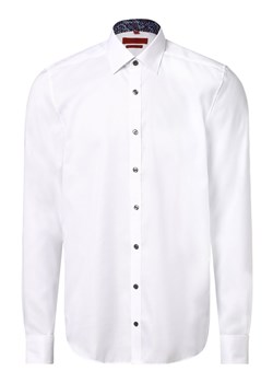 Finshley & Harding Koszula męska łatwa w prasowaniu z bardzo długim rękawem Mężczyźni Slim Fit Bawełna biały wypukły wzór tkaniny ze sklepu vangraaf w kategorii Koszule męskie - zdjęcie 162502027