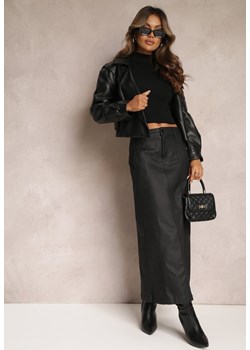 Czarna Maxi Trapezowa Spódnica z Ekoskóry Agapito ze sklepu Renee odzież w kategorii Spódnice - zdjęcie 162513335