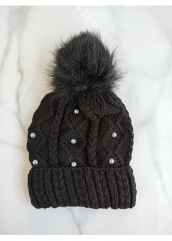 czarna czapka zimowa palema z perełkami ze sklepu STYLOWO w kategorii Czapki zimowe damskie - zdjęcie 162513446