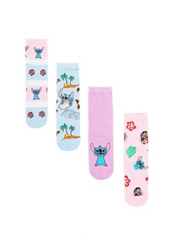 Cropp - 4 pack skarpet Lilo & Stitch - wielobarwny ze sklepu Cropp w kategorii Skarpetki damskie - zdjęcie 162517979