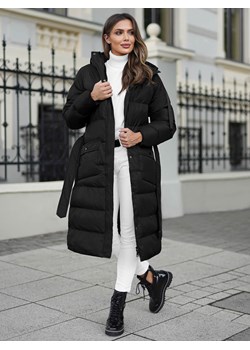 Płaszcz zimowy damski pikowany czarny OZONEE JS/5M3178/392Z ze sklepu ozonee.pl w kategorii Płaszcze damskie - zdjęcie 162519116