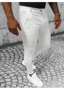 Spodnie męskie chino ecru OZONEE O/P4049 ze sklepu ozonee.pl w kategorii Spodnie męskie - zdjęcie 162519138