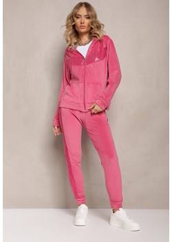 Różowy Komplet Dresowy 2-Częściowy Bluza z Kapturem i Cekinami i Spodnie na Gumce Colan ze sklepu Renee odzież w kategorii Dresy damskie - zdjęcie 162521819