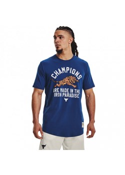 Męska koszulka treningowa Under Armour Project Rock CHAMP SS - niebieska ze sklepu Sportstylestory.com w kategorii T-shirty męskie - zdjęcie 162522287