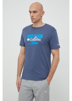 Columbia t-shirt bawełniany kolor niebieski z nadrukiem 1934814.SS23-106 ze sklepu PRM w kategorii T-shirty męskie - zdjęcie 162522499