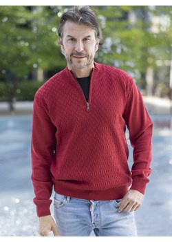 Sweter męski Denis polo - burgund ze sklepu Swetry Lasota w kategorii Swetry męskie - zdjęcie 162524255