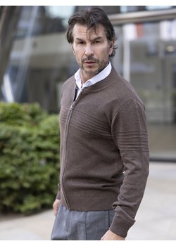 Sweter męski - Lukas rozpinany - brąz - M ze sklepu Swetry Lasota w kategorii Swetry męskie - zdjęcie 162524258