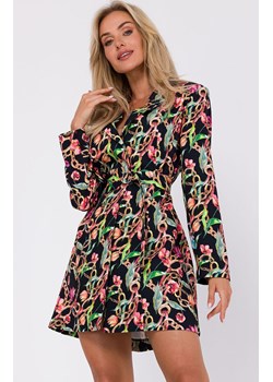 Sukienka żakietowa z nadrukiem M750/2, Kolor czarny-wzór, Rozmiar L, MOE ze sklepu Primodo w kategorii Sukienki - zdjęcie 162533007
