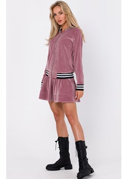Bluza z ozdobnymi mankietami i stójką brudny róż M766, Kolor brudny róż, Rozmiar L, MOE ze sklepu Primodo w kategorii Bluzy damskie - zdjęcie 162533086