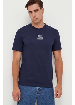 Lacoste t-shirt bawełniany kolor granatowy z nadrukiem ze sklepu ANSWEAR.com w kategorii T-shirty męskie - zdjęcie 162537176