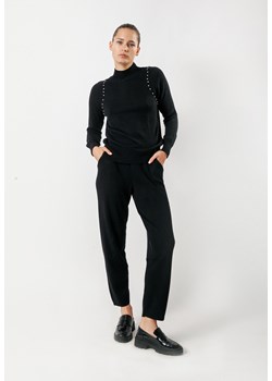 Czarne dzianinowe spodnie z kieszeniami ze sklepu Molton w kategorii Spodnie damskie - zdjęcie 162541315