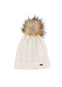 Damska czapka z warkoczowym splotem i pomponem ze sklepu WITTCHEN w kategorii Czapki zimowe damskie - zdjęcie 162549349