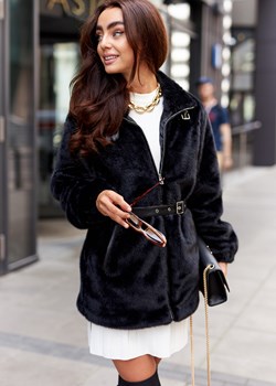 Savage Płaszcz Futro Premium Kolor Black ze sklepu Ligari w kategorii Futra damskie - zdjęcie 162566597